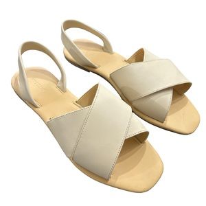 Nisolo All-Day Cross Strap Sandals Neutral Cream Summer Vacation Size 10